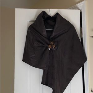 Brown leatherette shawl